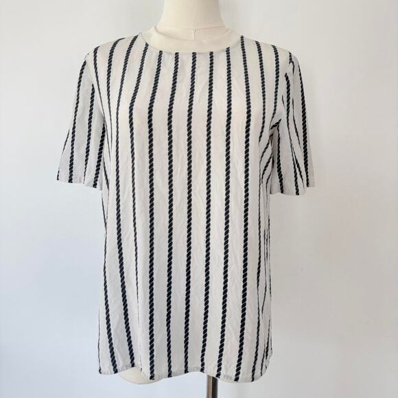 SILK STRIPED THEORY TOP - Picture 2 of 6